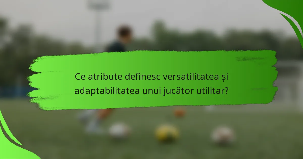 Ce atribute definesc versatilitatea și adaptabilitatea unui jucător utilitar?