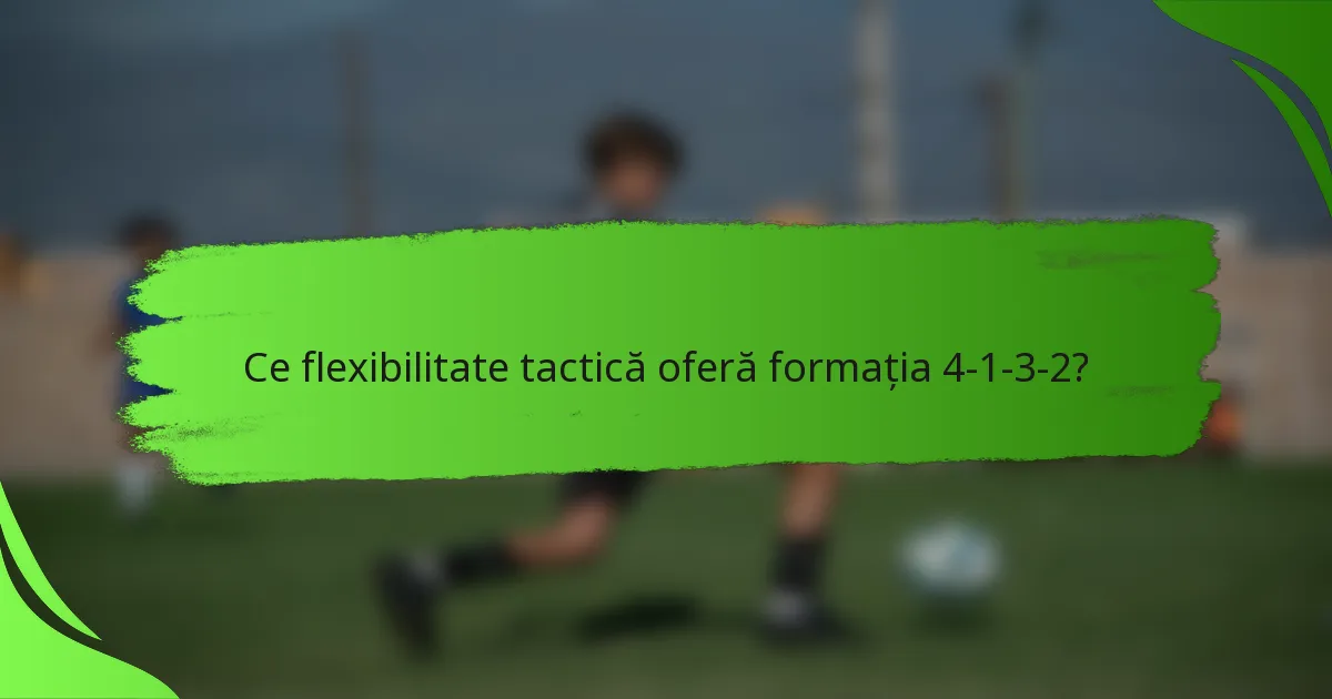 Ce flexibilitate tactică oferă formația 4-1-3-2?