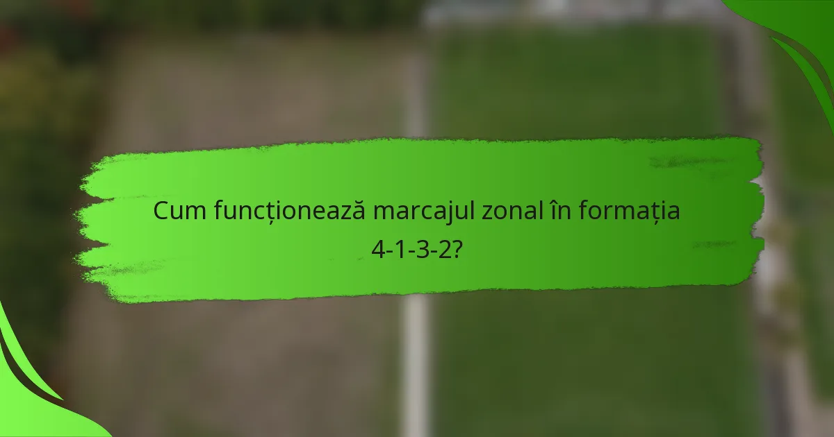 Cum funcționează marcajul zonal în formația 4-1-3-2?